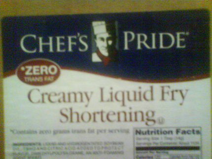 chef's pride creamy liquid fry shortening